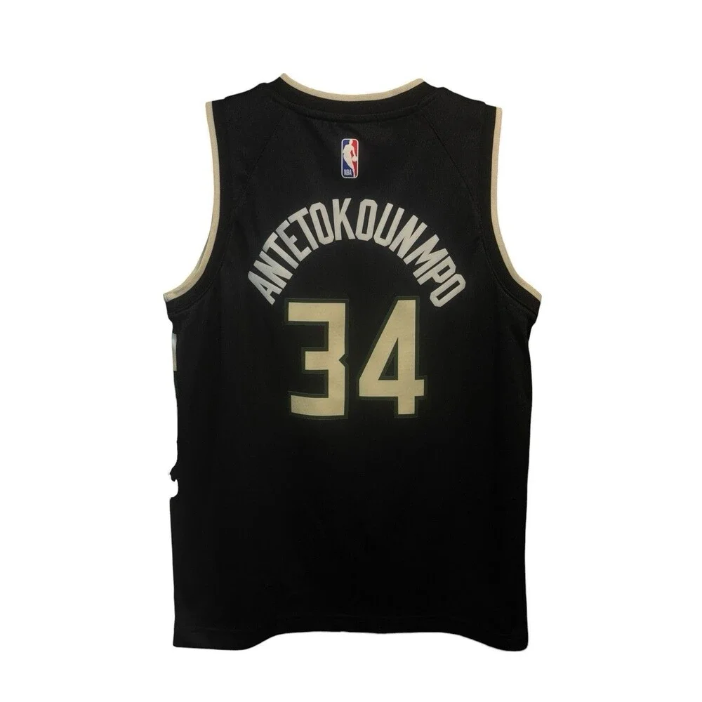 Nike Swingman Milwaukee Bucks Giannis Antetokounmpo Black Jersey Youth Medium